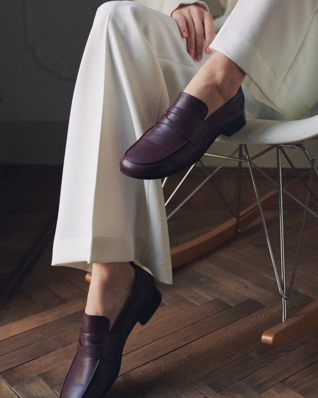 Styled Look of FEZ PENNY LOAFER in BURGUNDY