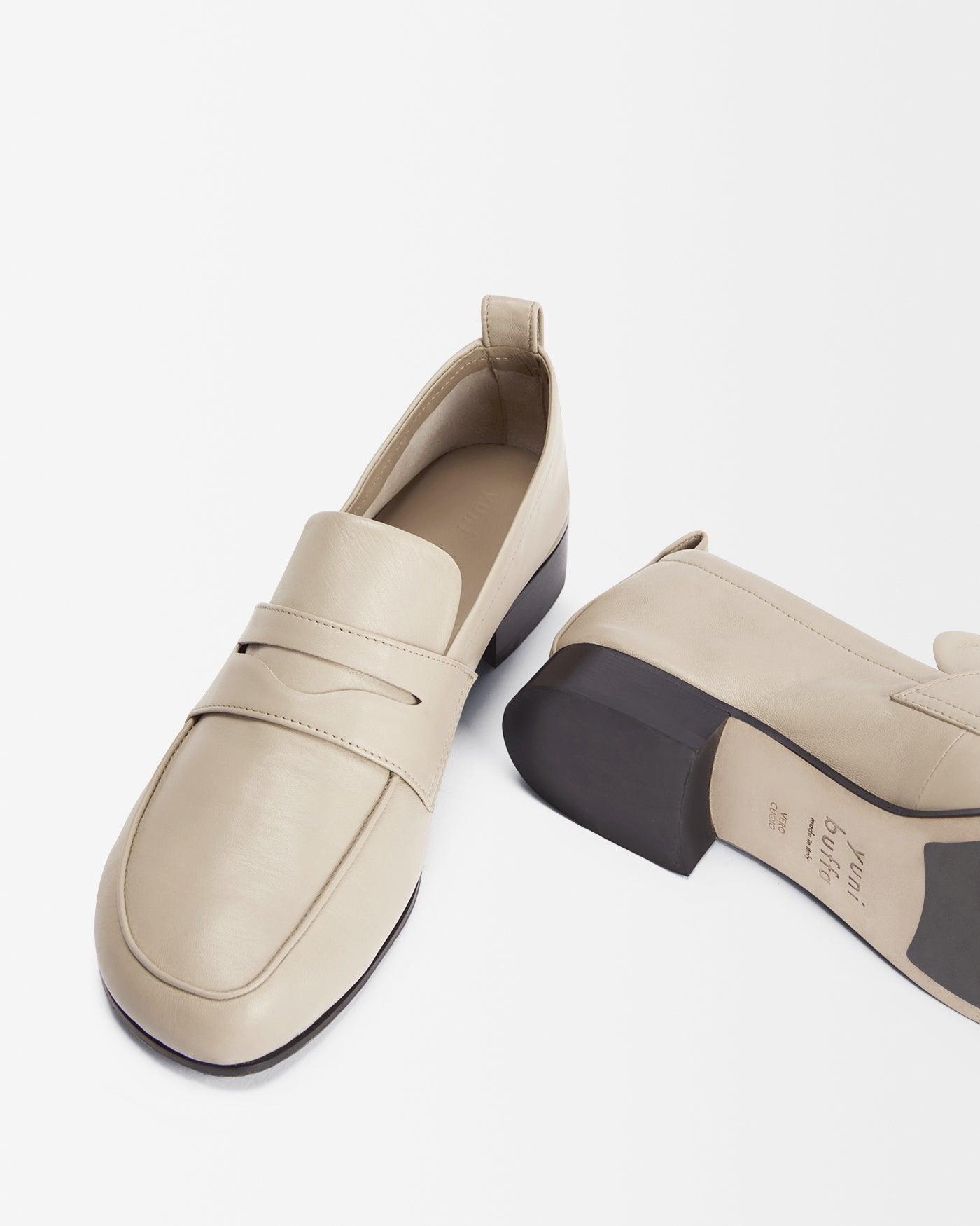 FEZ PENNY LOAFER - ECRU Sole and Top View