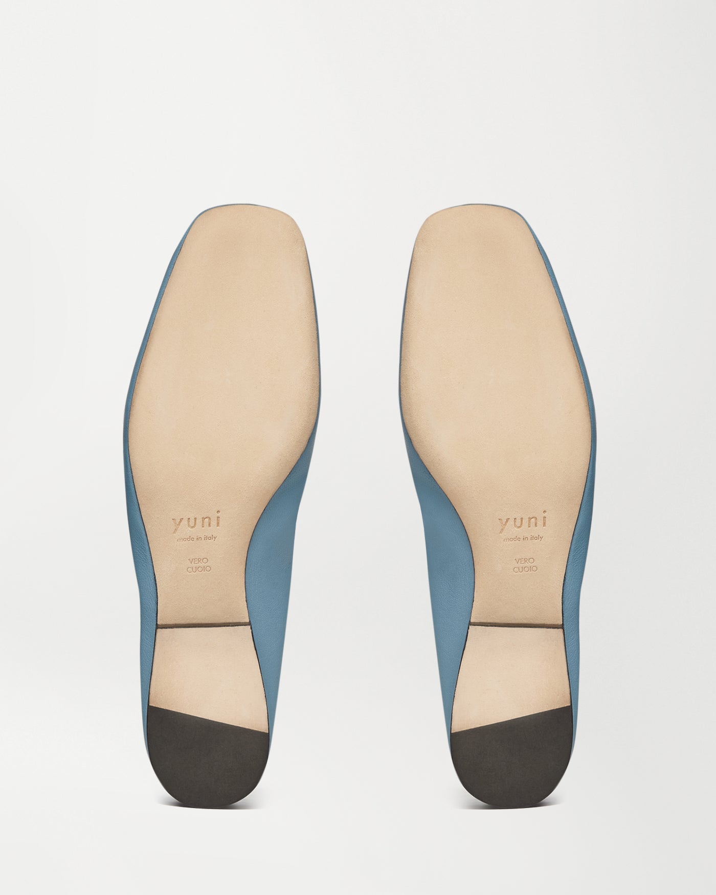 Sole view of Pia Ballerina Flat in Bermuda Blue.