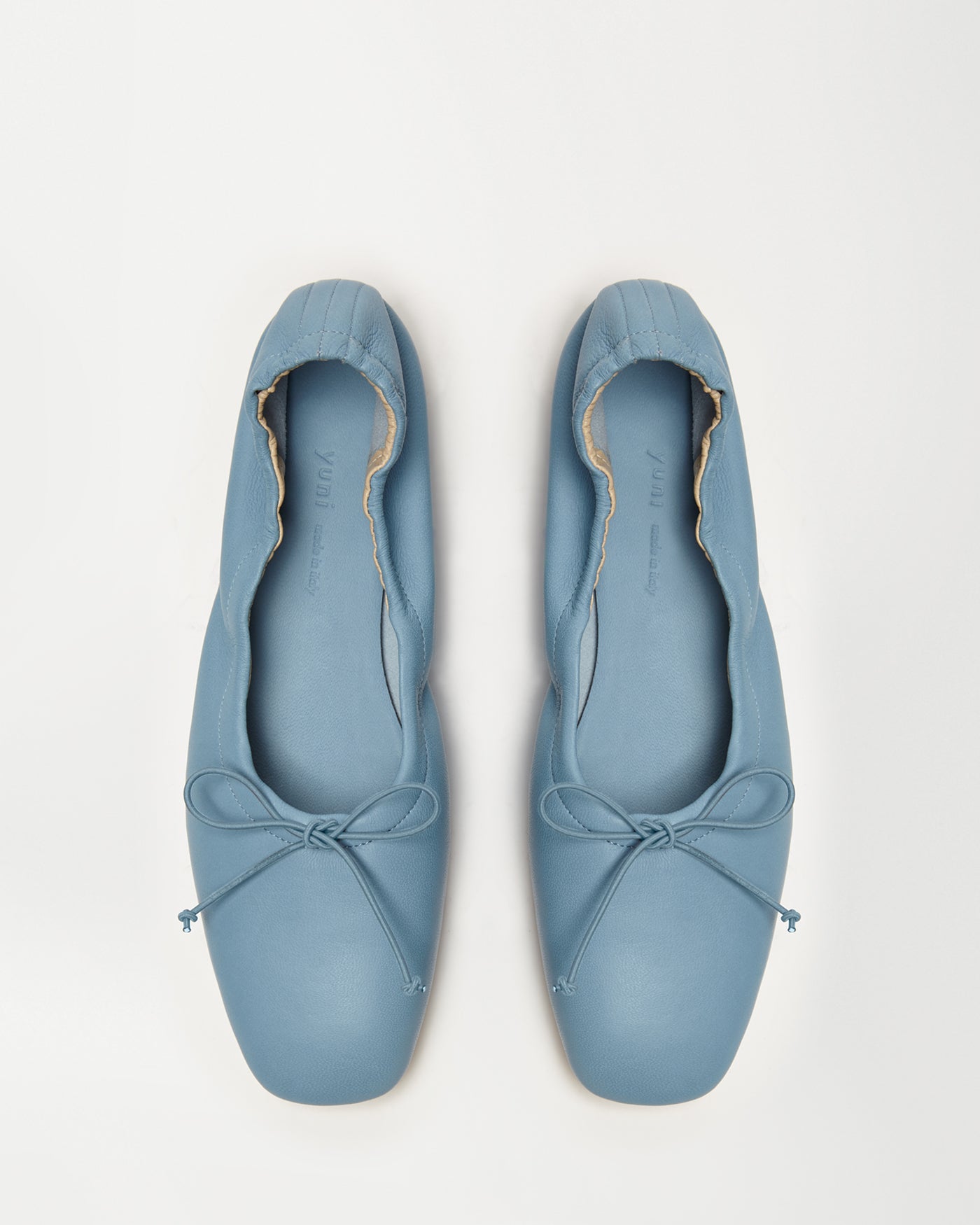 Top view of  Pia Ballerina Flat in Bermuda Blue.