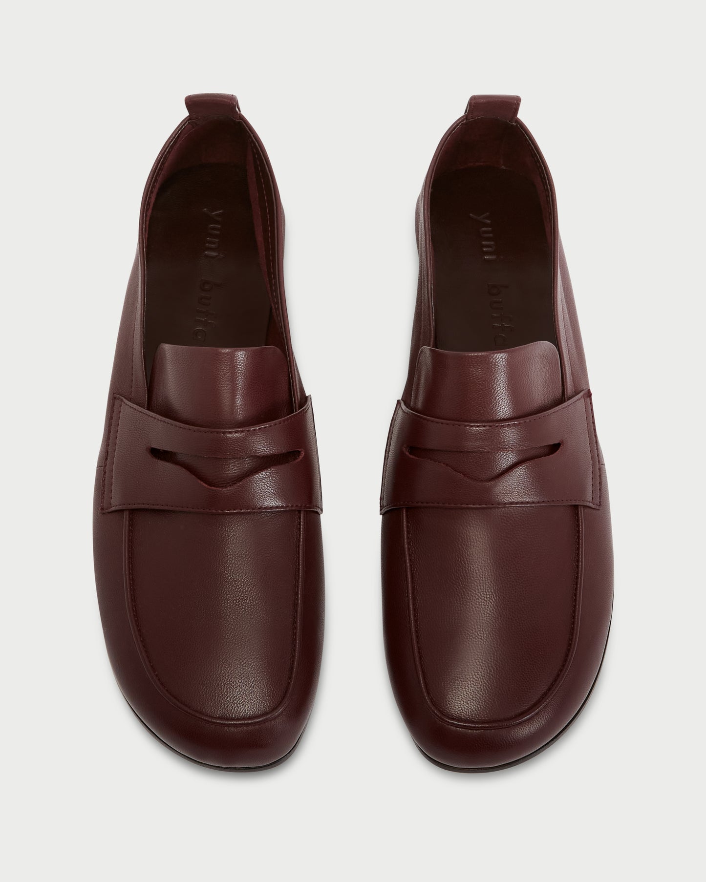 Top-view of FEZ PENNY LOAFER in BURGUNDY