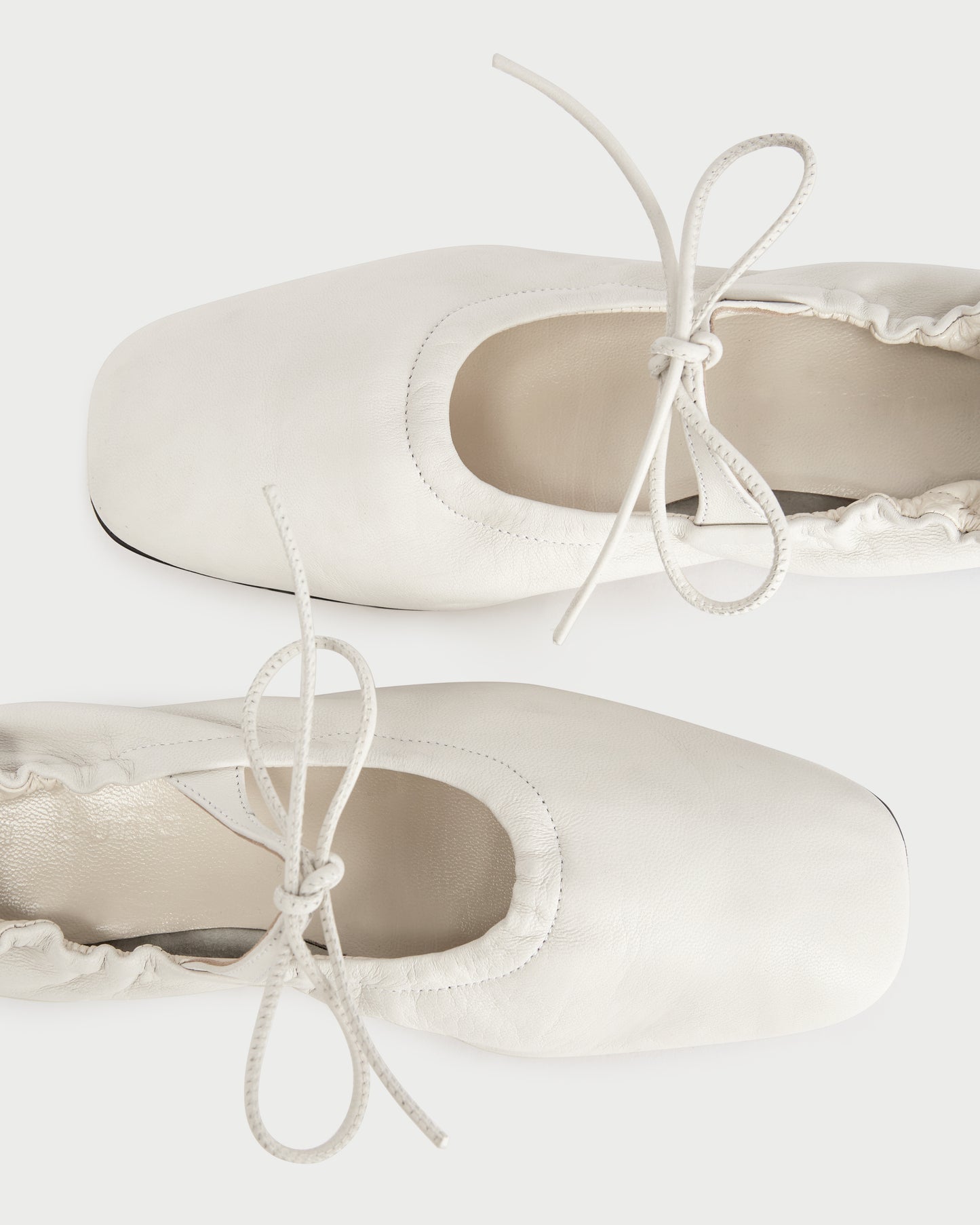 Top view of Lola Mary Jane Cloud flats with lace-up closure