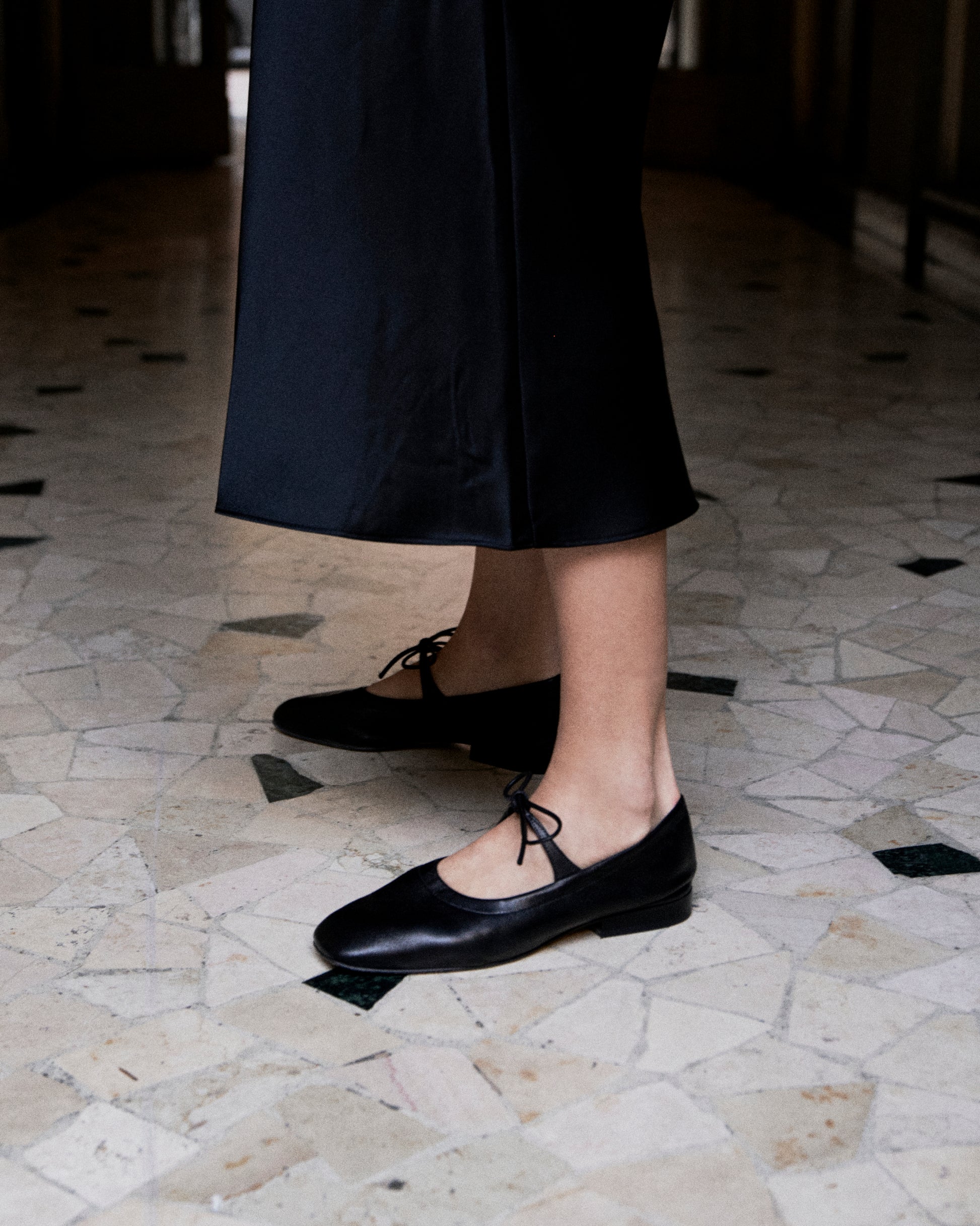 Lola Mary Jane Black flats styled effortlessly for a modern look