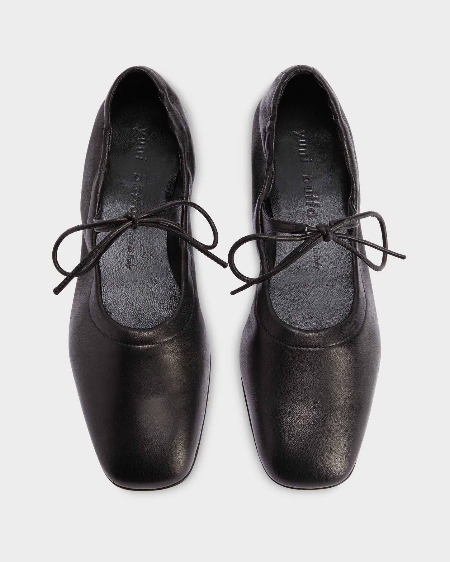 Top view of Lola Mary Jane Black ballet flats