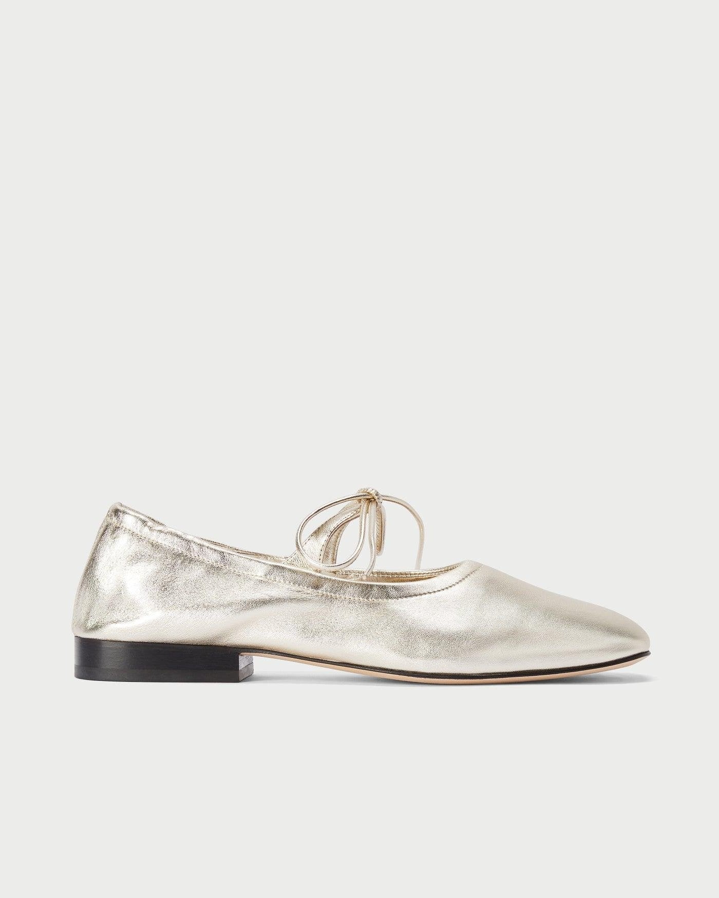 Lola Mary Jane Comet flats in soft gold leather