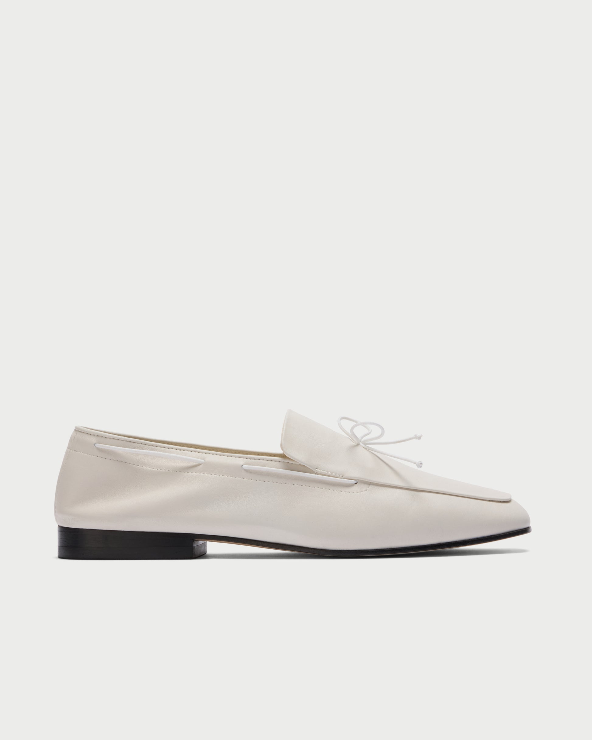 Side view of Marmi Boat Shoe in Cloud white